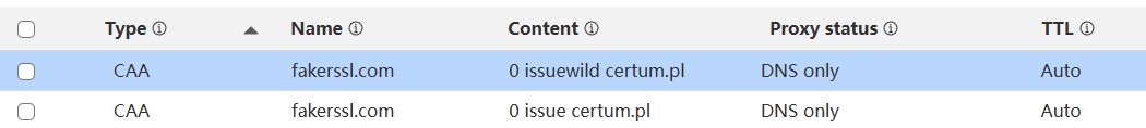 Cloudflare CAA Record